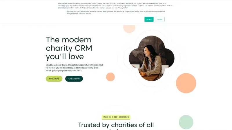 Homepage of Donorfy