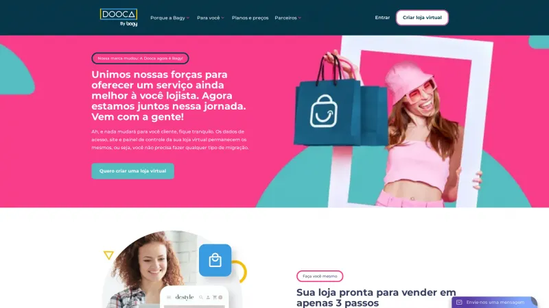 Homepage of Dooca Commerce