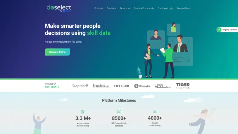 Homepage of DoSelect