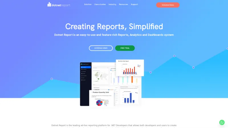 Homepage of .Net Report Builder