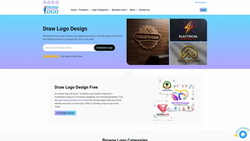 Homepage of Draw Logo