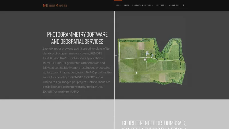 Homepage of DroneMapper