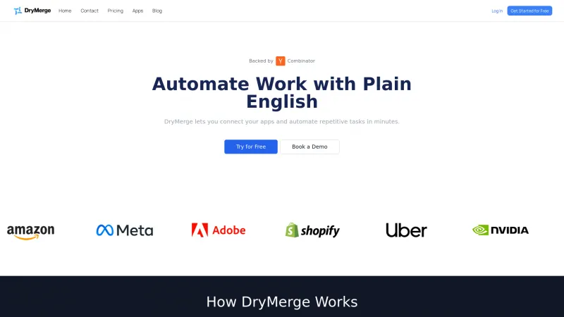 Homepage of DryMerge