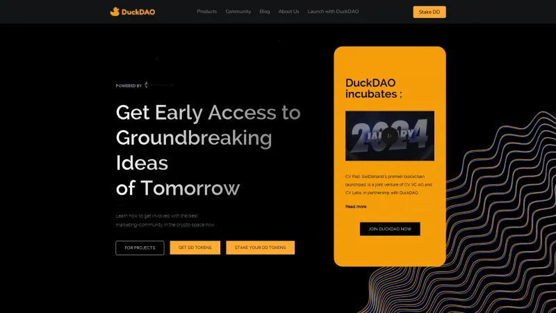 Homepage of DuckDAO