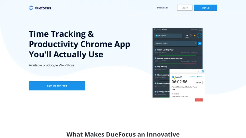 Homepage of Duefocus