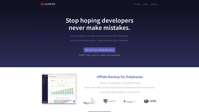 Homepage of Dumper