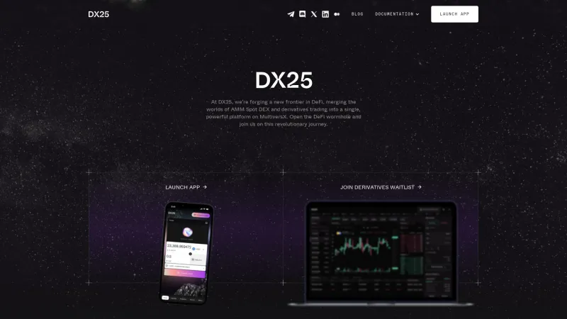 Homepage of DX25