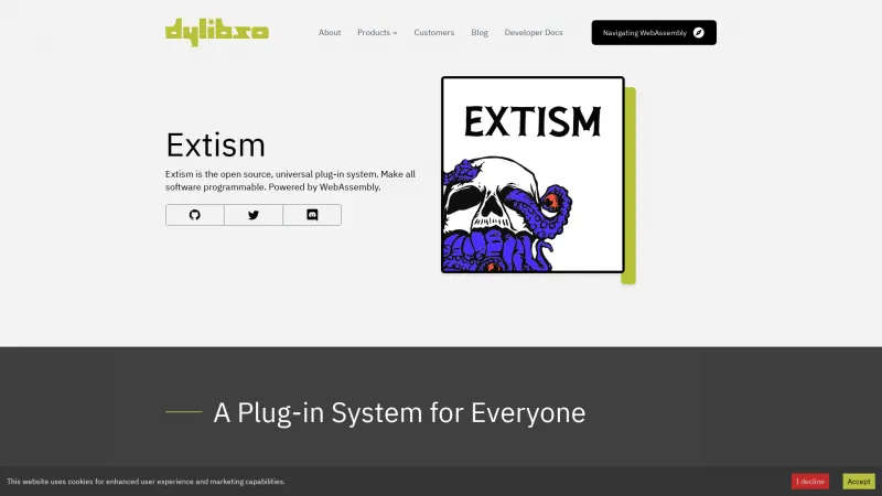 Homepage of Extism