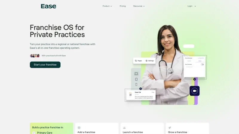 Homepage of Ease