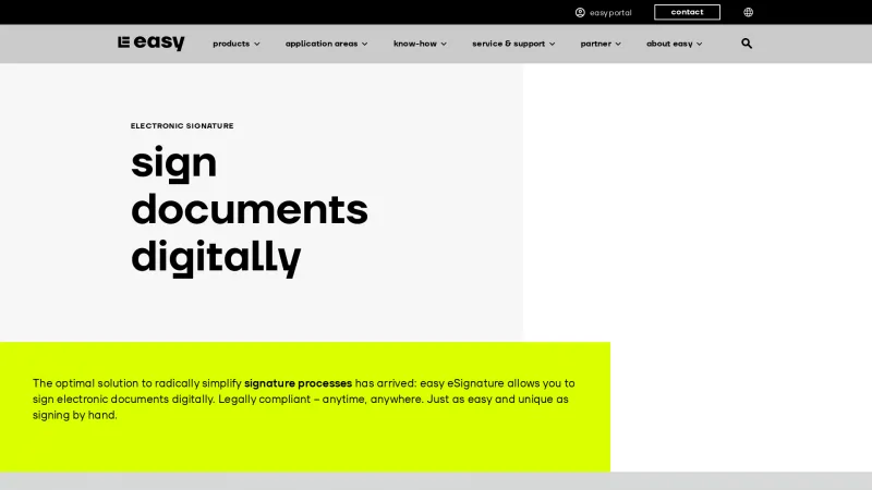 Homepage of EASY eSignature