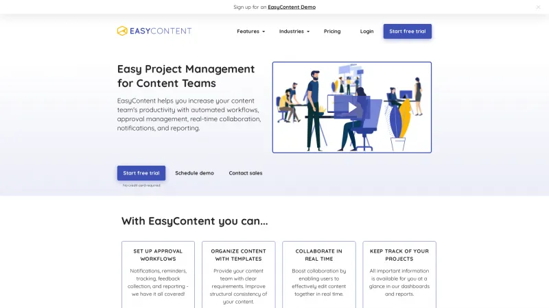 Homepage of EasyContent