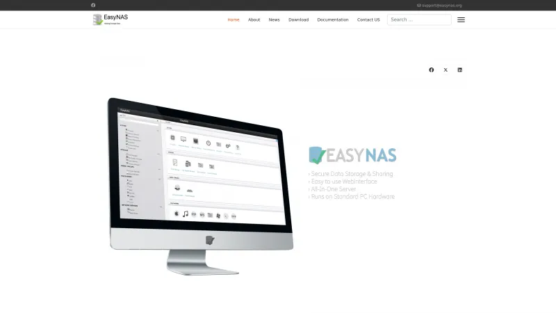 Homepage of EasyNAS