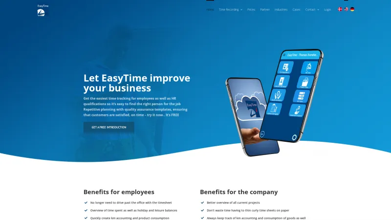 Homepage of EasyTime