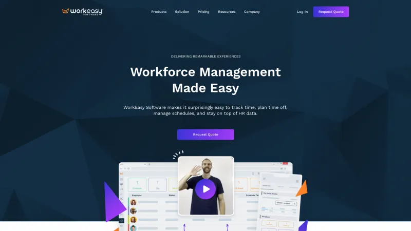 Homepage of EasyWorkforce