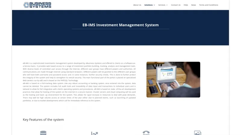 Homepage of eB-IMS