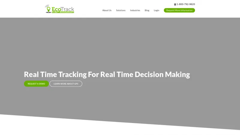 Homepage of EcoTrack Fleet Management