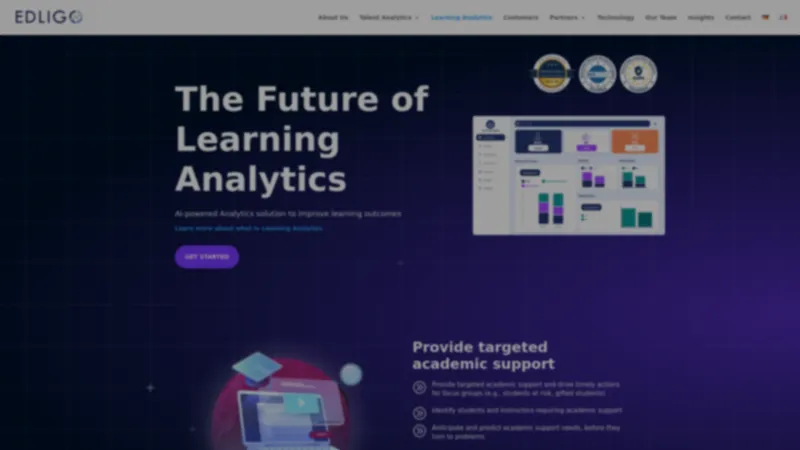 Homepage of EDLIGO Learning Analytics