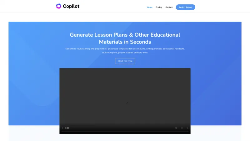 Homepage of Education Copilot