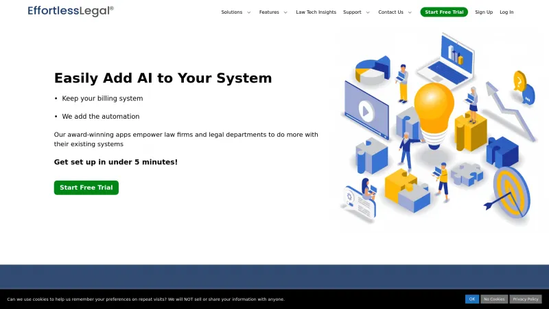 Homepage of EffortlessLegal
