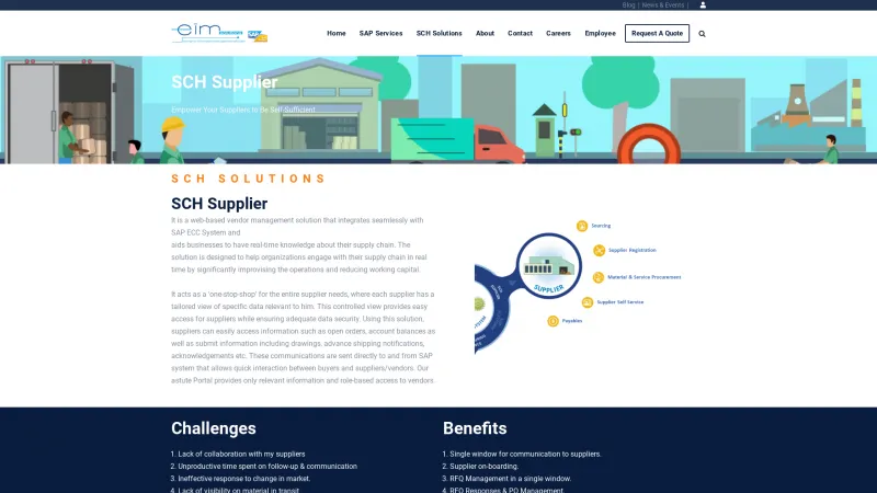 Homepage of SCH Supplier