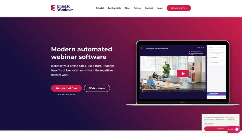 Homepage of ElasticWebinar