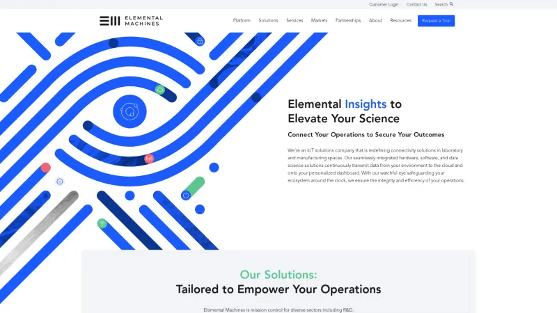 Homepage of Elemental Machines