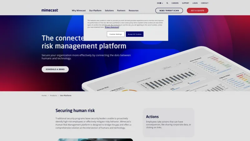 Homepage of Elevate Security