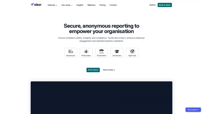 Homepage of Elker