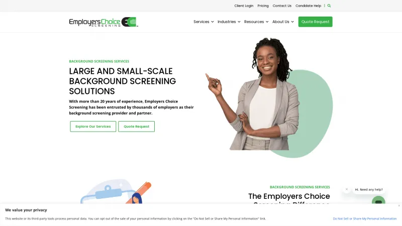 Homepage of Employers Choice Online