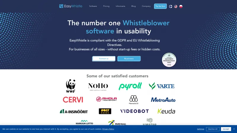 Homepage of EasyWhistle