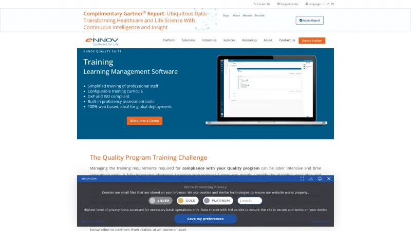 Homepage of Ennov Training