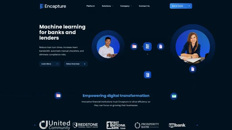 Homepage of Encapture