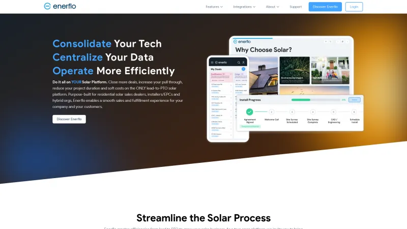 Homepage of Enerflo