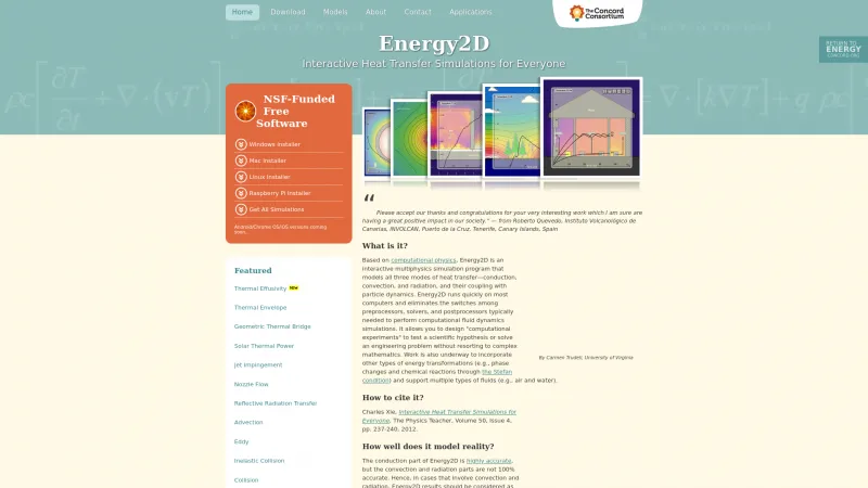 Homepage of Energy2D