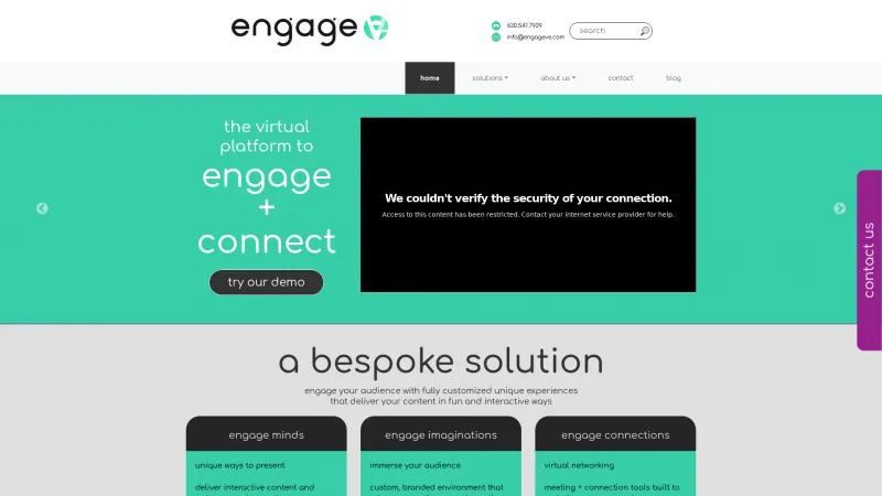 Homepage of Engage VE