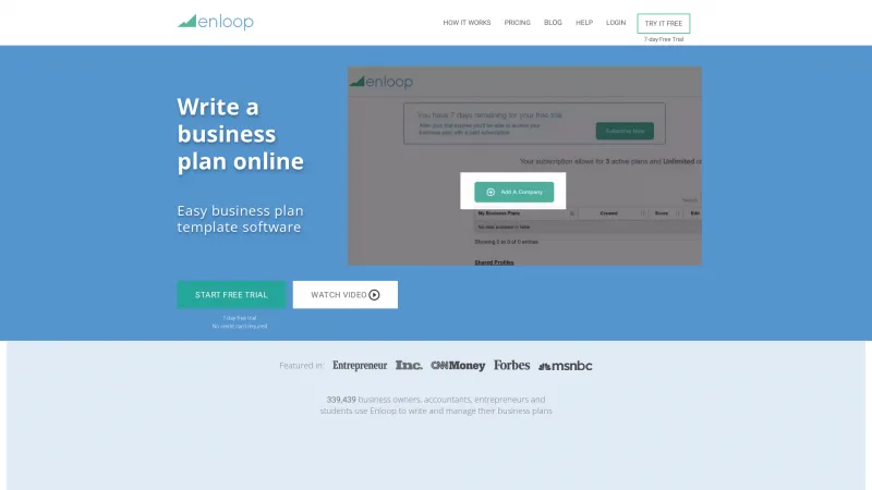 Homepage of Enloop