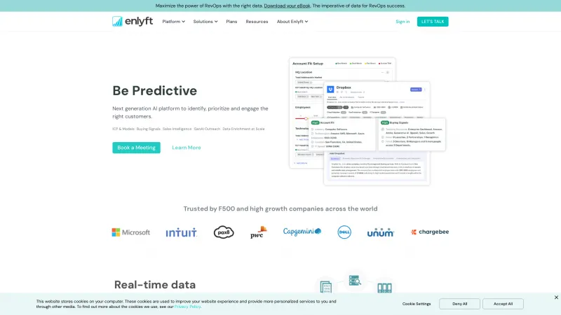 Homepage of Enlyft