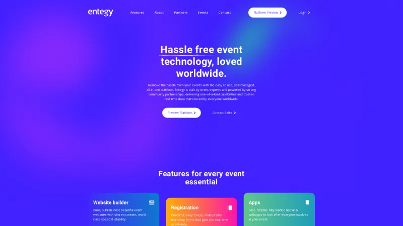 Homepage of Entegy Suite