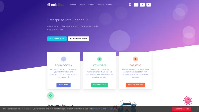 Homepage of Entellio