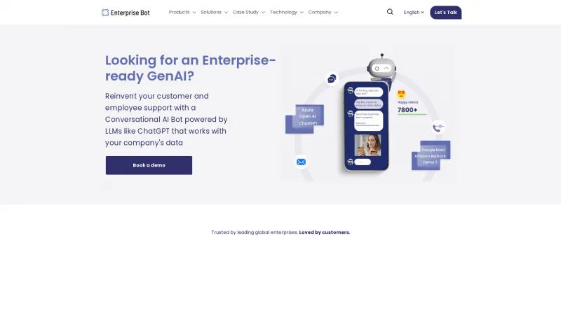 Homepage of Enterprise Bot