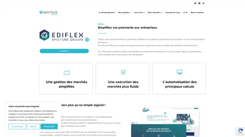 Homepage of Ediflex