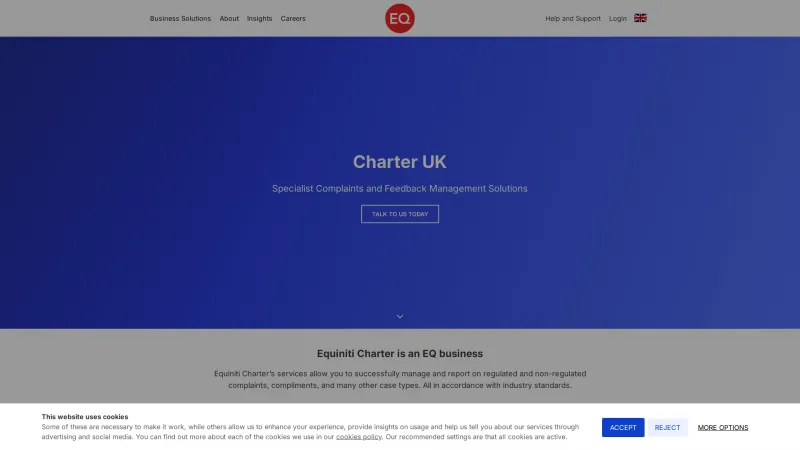 Homepage of Equiniti Charter