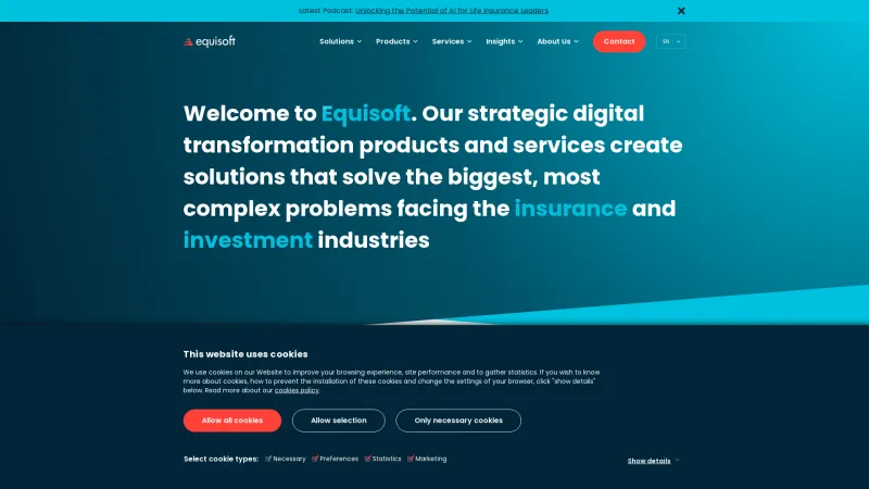 Homepage of Equisoft/centralize