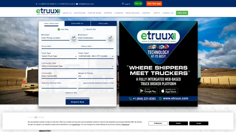 Homepage of ETRUUX