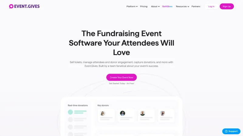 Homepage of Event.Gives