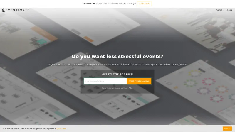 Homepage of EventForte