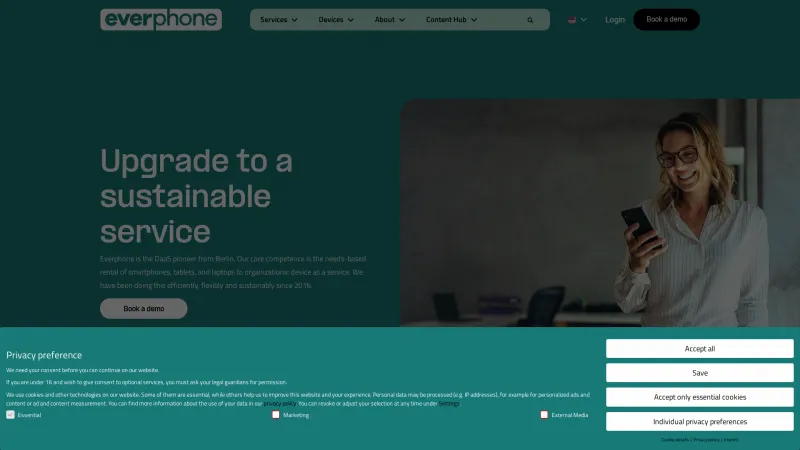 Homepage of Everphone