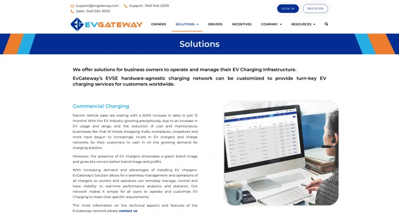 Homepage of EvGateway