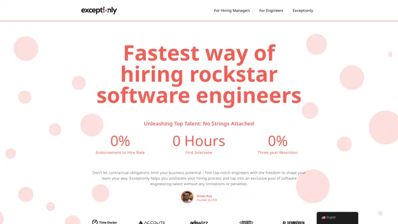 Homepage of Exceptionly