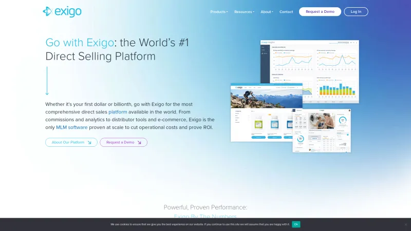 Homepage of Exigo